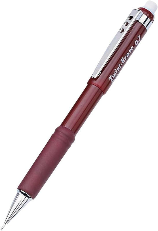 Pentel Twist-Erase III Mechanical Pencil, (0.7mm), Assorted Barrel Colors with 2 Eraser Refills, Pack of 2 (QE517BP2)