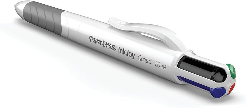Paper Mate InkJoy Quatro Retractable Ballpoint Pens, 4 Colors in 1 Pen, Medium Point (1.0mm), 3 Count - Convenient, Note-Taking, Comfortable Grip, Ultra Smooth Ink