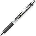 Pentel EnerGel RTX Retractable Liquid Gel Pen, (0.7mm) Medium Line, Metal Tip, Black Ink, Box of 12 (BL77-A)