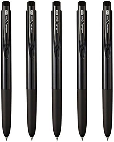 Uni-ball Signo RT1 Retractable Gel Ink Pen, Ultra Micro Point 0.28mm, Rubber Grip, Black Ink, UMN-155-28, Value Set of 5