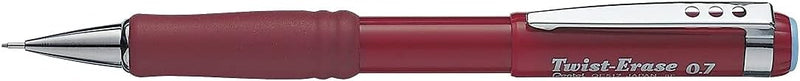 Pentel Twist-Erase III Mechanical Pencil, (0.7mm), Assorted Barrel Colors with 2 Eraser Refills, Pack of 2 (QE517BP2)
