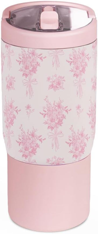 HydroJug Sport 14 oz Insulated Kids Water Bottle with Straw, Sweet Pea