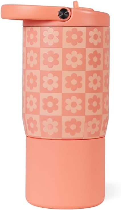 HydroJug Sport 14 oz Insulated Kids Water Bottle with Straw, Sweet Pea