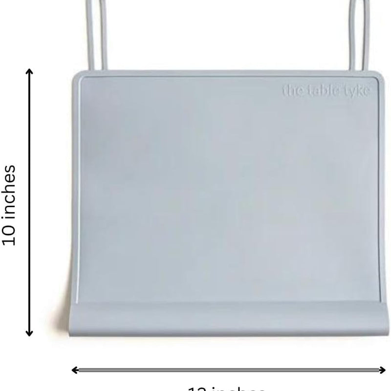 Table Tyke Silicone Placemat for Toddlers with Teething Table Edge Bumper - Non-Slip Baby Placemat for Restaurant & Home Dining - BPA Free Kids Food Mat - Travel Ready Toddler Eating Mat - Sage Green