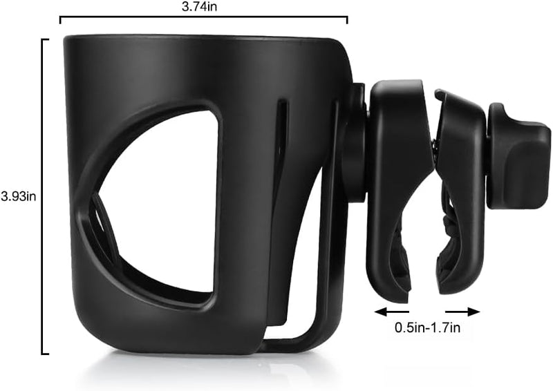Accmor Stroller Cup Holder, Walker Wheelchair Bike Drinks Holder | Universal 360° Rotatable Cup Holder Stroller Attachment Accessories
