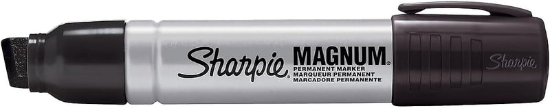 Sharpie Magnum Permanent Markers, Oversized Chisel Tip, Black, 12 Count - Office, Home, Teacher Supplies, Great for Poster Boards