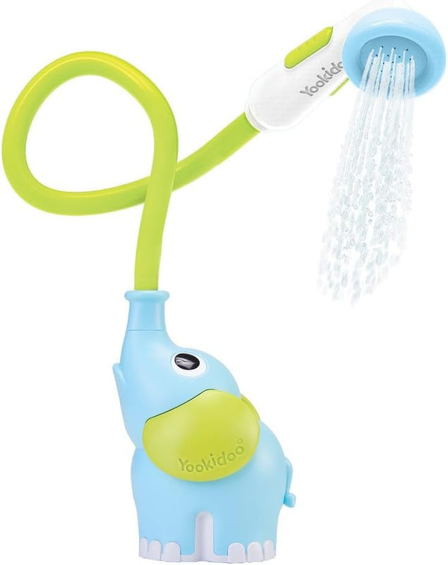 Yookidoo Baby Bath Shower Head with Elephant Water Pump for Newborns and Toddlers