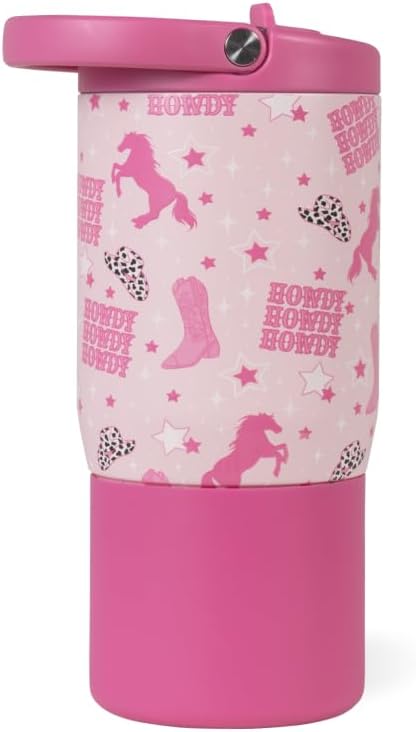 HydroJug Sport 14 oz Insulated Kids Water Bottle with Straw, Sweet Pea