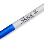 Sharpie Permanent Markers, Fine Point, Blue, 12 Count