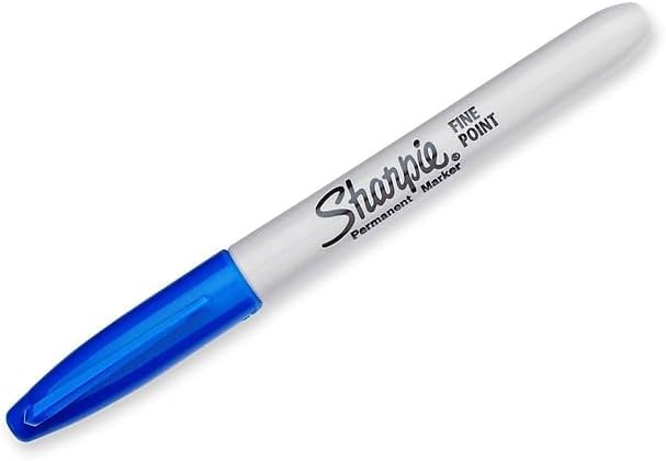 Sharpie Permanent Markers, Fine Point, Blue, 12 Count