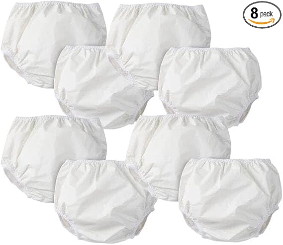 Gerber Unisex Baby 8 Pack Waterproof Diaper Cover and Toddler Training Underwear, White, 3T US