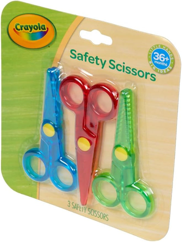 Crayola 3pk Blunt Tip Toddler Safety Scissors for Preschool Art Projects, Right and Left Handed
