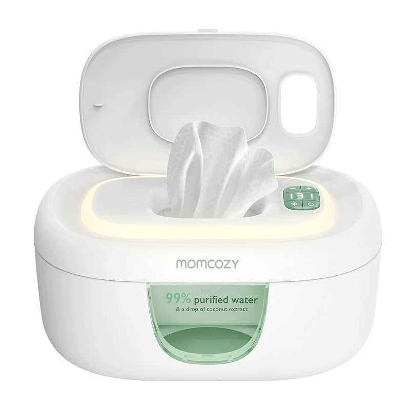 Momcozy Baby Wipe Warmer, Innovative Spring Design,Large Capacity Dispenser | Wipe Warmer with Night Light, Fast and Even Heating, 4 Adjustable Temperature Modes, Baby Shower & Registry Must-haves, Green