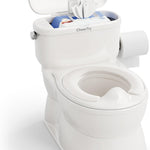 CheerTry 2-in-1 Toddler Potty Training Toilet with Detachable Training Seat | Large Potty Chair, Realistic Flushing Sound for Boys & Girls Ages 1-3 with Wipes Storage, Toilet Paper Holder - Pink