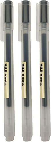 Muji Gel Ink Ball Point Pen, Black, 0.5mm, Pack of 3 (Japan Import)
