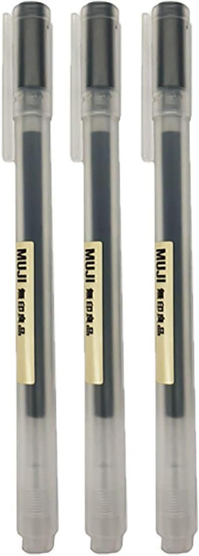 Muji Gel Ink Ball Point Pen, Black, 0.5mm, Pack of 3 (Japan Import)