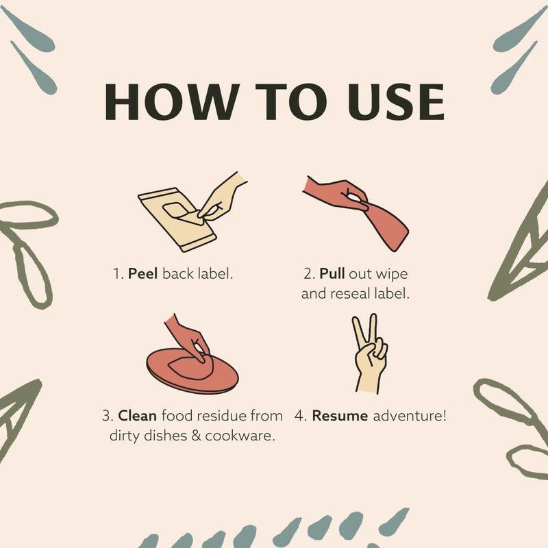 Dish Wipes | A Soap-and-Water Alternative | Pre-Moistened Food-Safe Rinse-Free