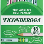 Ticonderoga Wooden Pencils, Pre-Sharpened, 2 HB Soft, Pastel Colors, 18 Count