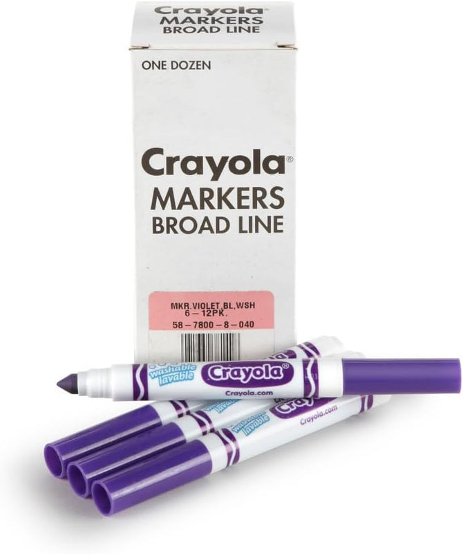 Crayola Washable Markers for Kids - Black (12ct), Bulk Broad Line Markers for School, Classroom Essentials, Teacher Classroom Must Haves for Elementary School