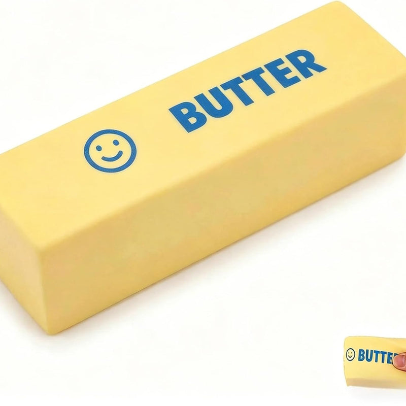 Slow Rebound Cute Butter Squeeze Stress Balls, 2026 New Squeeze Ball Realistic Butter Stick Soft Squeeze Toys, Upgrade Stress Relief Fidget Toys Wet Slow Rebound Stress Relief Toy (1, Yellow) (1Pcs)