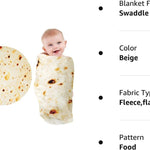 Lhedon Taco Blanket Baby Tortilla Blanket Burrito Swaddle 0-9 Months | Baby essentials blanket with 285 GSM soft flannel, ideal for nursery, stroller and travel, featuring a cute photo prop design