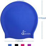 Extra Large Swim Cap for Kids Black Girls Aged 4 to 16 with Long Hair Braids Dreadlocks, Waterproof Silicone Swimming Hat Turban Hair Protection for Boys Toddler Children Youth