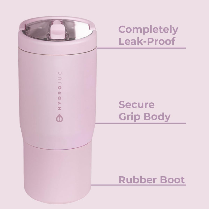 HydroJug Sport 14 oz Insulated Kids Water Bottle with Straw, Sweet Pea