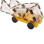 MAGNA-TILES Cars – Green & Yellow 2-Piece Magnetic Construction Set, The Original Magnetic Building Brand