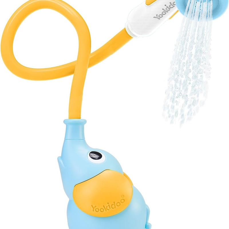 Yookidoo Baby Bath Shower Head with Elephant Water Pump for Newborns and Toddlers