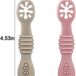 PandaEar 7 Pack Silicone Baby Feeding Spoon, Baby Led Weaning Supplies | Toddler Infant Feeding Spoon First Stage, BPA Free