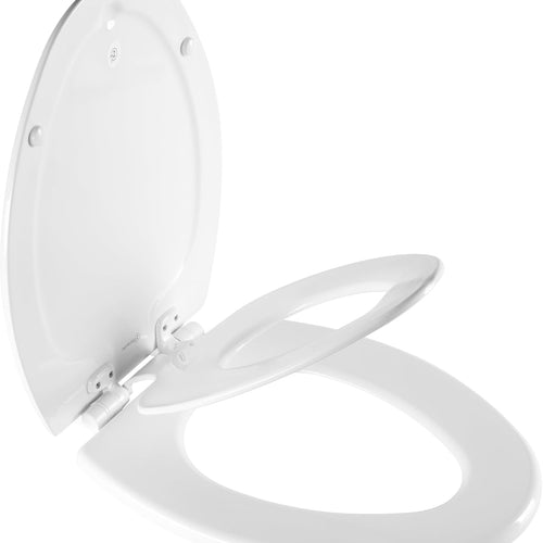Mayfair NextStep2 Toilet Seat with Built-In Potty Training Seat, Slow-Close, Removable that will Never Loosen, Elongated, White