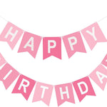 Blue Happy Birthday Banner Pre-Strung Party Decoration for Women Men Girls Boys - 13 Paper Banners with String