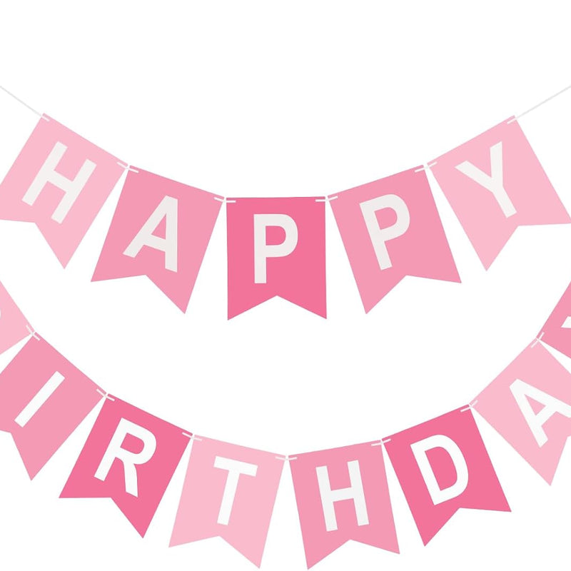 Blue Happy Birthday Banner Pre-Strung Party Decoration for Women Men Girls Boys - 13 Paper Banners with String