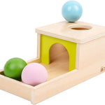 adenas montessori wooden toy for 6-12 month baby 3 balls with tray, object permanence box for toddler kid 1-2 year old preschool gift