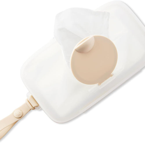 Skip Hop Baby Wipes Dispenser Case, Holds Up to 40 Wipes, Grab & Go Travel Wipe Holder with Snug Seal, Oat