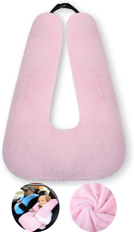 FHSGGP Travel Pillow Cushion for The Back Seat of Car Car Pillow | for Kids A Sleeping Artifact Suitable for Long-Distance Travel of Adults and Children Travel Pillow for Kids Pink