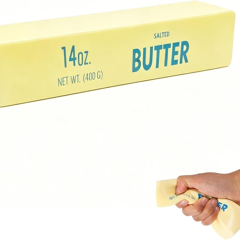 2PCS Butter Squishy Stress Relief Toys, Ultra-Soft Slow Rebound Squeeze Toy, Realistic Bread Style Sensory Fidget for Desk, Anxiety Relief Fun Gift for Adults
