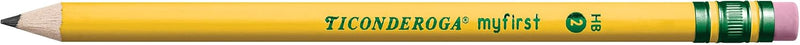 Ticonderoga My First Wood-Cased Pencils, Pre-Sharpened, 2 HB, Yellow, 12 Count