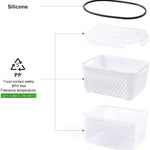Fruit Storage Containers for Fridge with Removable Colander 4 PCS | Airtight Food Storage Container Dishwasher Safe Produce Saver for Refrigerator Keep Berry Fruit Fresh Longer Small Clear