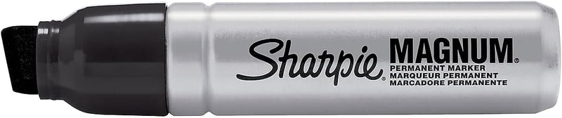 Sharpie Magnum Permanent Markers, Oversized Chisel Tip, Black, 12 Count - Office, Home, Teacher Supplies, Great for Poster Boards