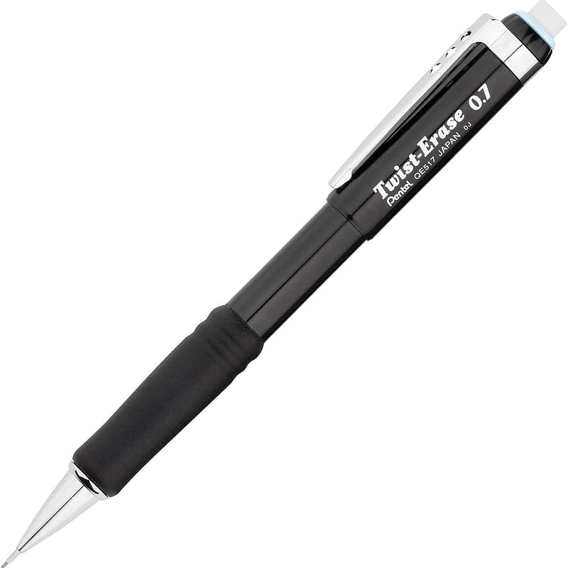 Pentel Twist-Erase III Mechanical Pencil, (0.7mm), Assorted Barrel Colors with 2 Eraser Refills, Pack of 2 (QE517BP2)