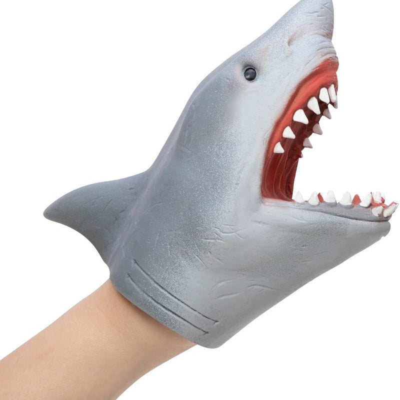 SCHYLLING Realistic Hand Puppet Shark Toy, Durable Rubber Aquatic Animal Figure for Imaginative Play, Storytelling, and Educational Fun.