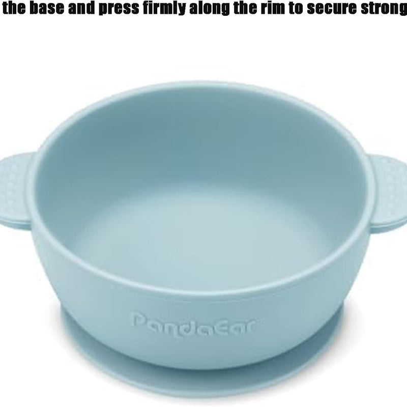 PandaEar 3 Pack Baby Bowls with Suction| Stay Put Silicone Food Bowl for Babies Kids Toddlers Infants| Food Grade Soft Safe BPA-Free Silicone (Multi-Color)