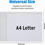 Sooez 10 Pack Plastic Envelopes File Folders, Clear Folder for Document US Letter A4 Size Poly Envelopes with Label Pockets for School Home Work Office Organizer, Clear