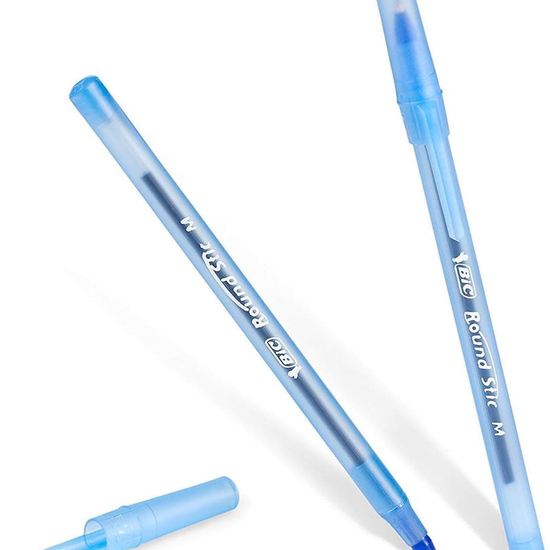 BIC Round Stic Xtra Life Ballpoint Pens, 1mm, Black & Blue, Pack of 60 | Bulk Pack of 30 Black & 30 Blue Pens, Office Essentials and Teacher Supplies for Back-to-School Classrooms