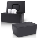 LEQXGO Baby Wipes Dispenser, Wipes Dispenser Baby Wipes Case, Baby Wipe Holder for Fresh Wipes, Non-Slip Wipes Case, Wipe Container with Sealing Design Lid (Black)
