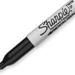 Sharpie Twin Tip Permanent Markers, Fine and Ultra Fine, Black, 4 Count