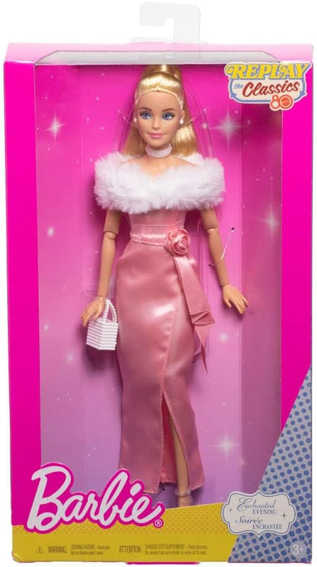 Barbie Enchanted Evening Fashion Doll in Pink Dress, Mattel Replay The Classics Collection