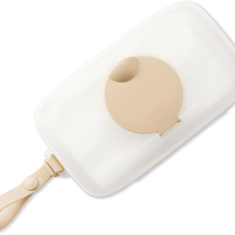 Skip Hop Baby Wipes Dispenser Case, Holds Up to 40 Wipes, Grab & Go Travel Wipe Holder with Snug Seal, Oat