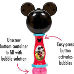 Little Kids Disney Mickey Mouse Light and Sound Musical Bubble Wand, Includes Bubble Solution, Multi (20511)